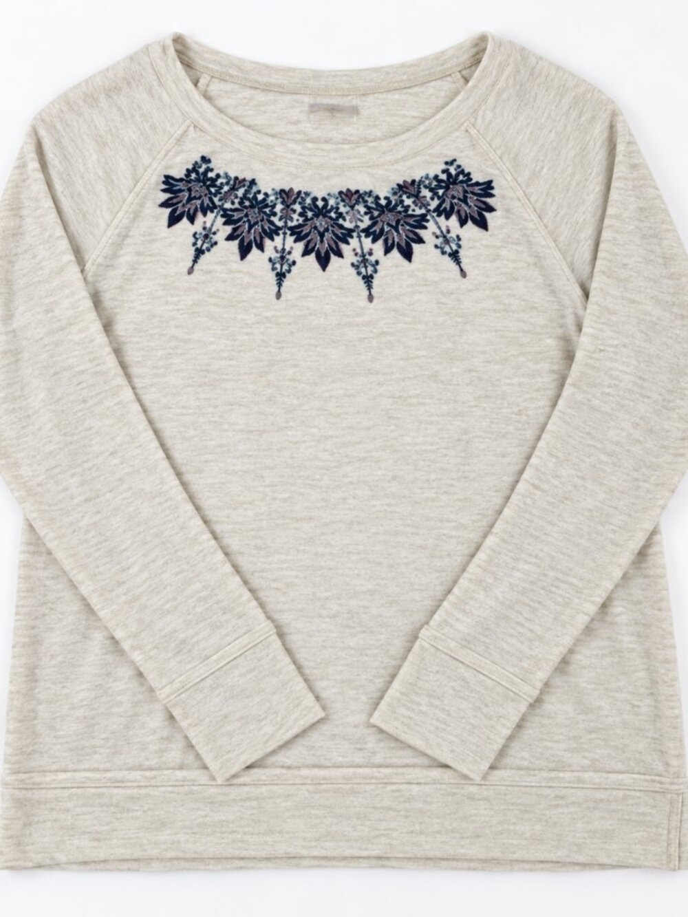 Knox Rose Small Oversized Embroidered Lightweight Sweatshirt Boho Cottagecore